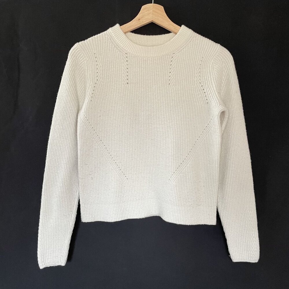 Banana‎ Republic white women's size XS knit crewneck sweater cotton comfortable